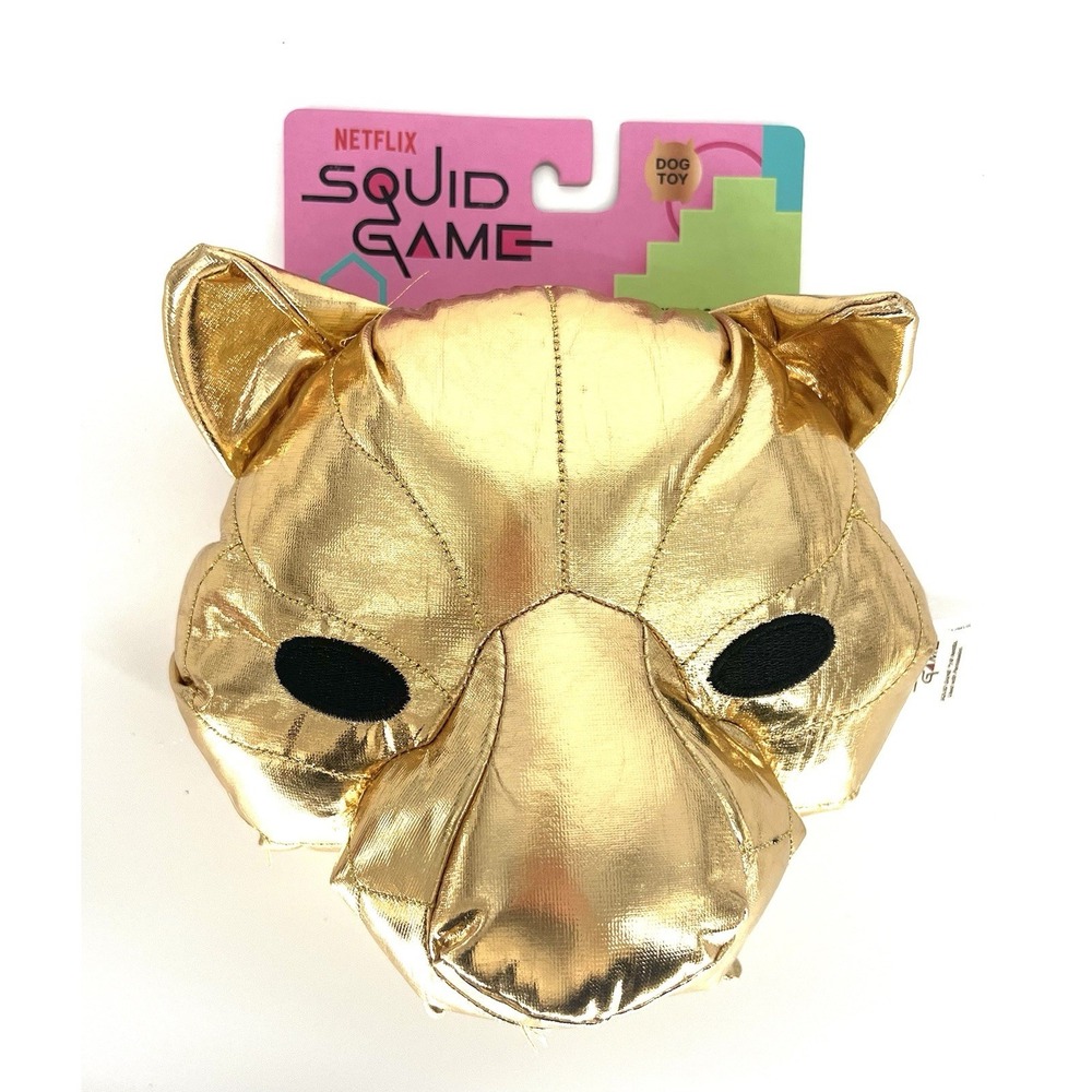 Squid Game Netflix VIP Dog Toy Gold Mask Plush Toy with Squeaker NEW